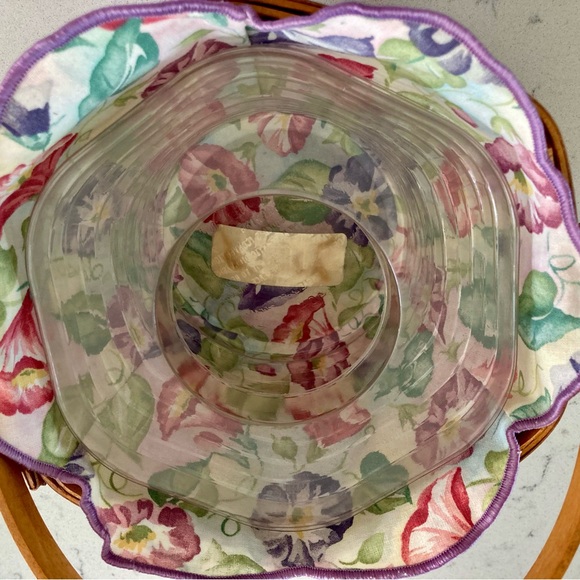 LONGABERGER Basket Morning Glory Handwoven 2000 May Series Fabric Liner Plastic - Picture 13 of 16